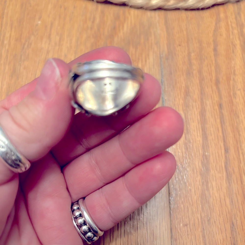 Native American Sterling Ring with Sugilite   - signed - Picture 2 of 6